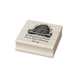 Honigglas Etikett Honigbiene Vintage Bienenstock Gummistempel
