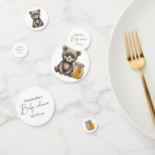 Honigglas und Teddybär-Baby-Party Konfetti