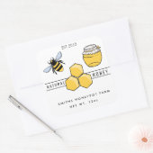 Honigjar-Etikett für Kleinbetriebe Quadratischer Aufkleber (Umschlag)