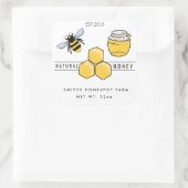 Honigjar-Etikett für Kleinbetriebe Quadratischer Aufkleber (Tasche)
