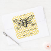 Honigjar-Etikett für Kleinbetriebe Quadratischer Aufkleber (Umschlag)