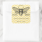 Honigjar-Etikett für Kleinbetriebe Quadratischer Aufkleber (Tasche)