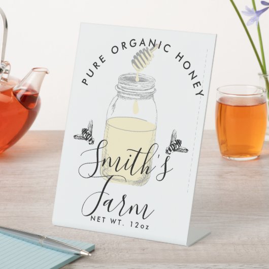 Honigjar-Etikett für Kleinbetriebe Sockelschild (In Situ)