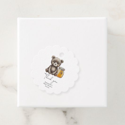 Honigjar und Teddy Bären danke Baby Dusche Geschenkanhänger (Beispiel)