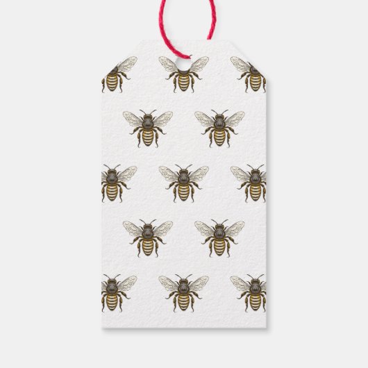Honiglabel mit Vintager Biene Geschenkanhänger (Rückseite)