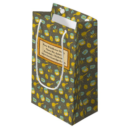 Honiglöffelmuster Kleine Geschenktüte (Vorderseite Schrägansicht)