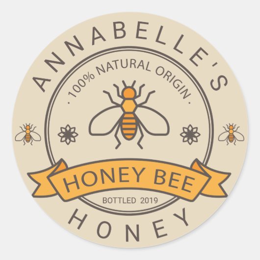 Honigmarke Runder Aufkleber (Vorderseite)