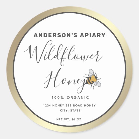 Honigmarmelade des modernen Herzens Runder Aufkleber (Vorderseite)