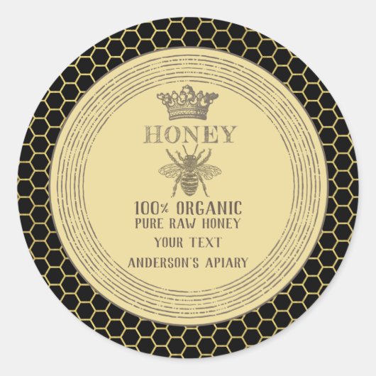 Honigmarmelone Honigbiene Runder Aufkleber (Vorderseite)