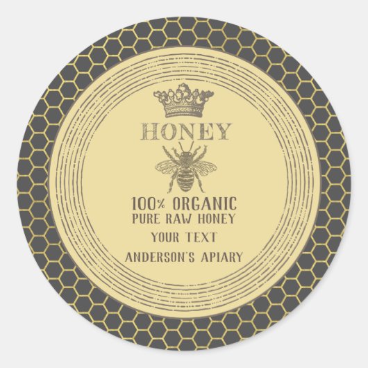 Honigmarmelone Honigbiene Runder Aufkleber (Vorderseite)