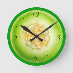 Honigmelonen-Uhr Runde Wanduhr