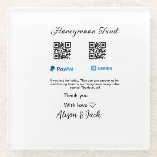 Honigmond Fonds Venmo PayPal Spende Q R Paar Glasuntersetzer