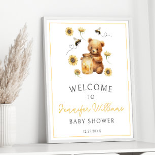 Honigmütterchen tragen Baby Dusche Begrüßungszeich Poster