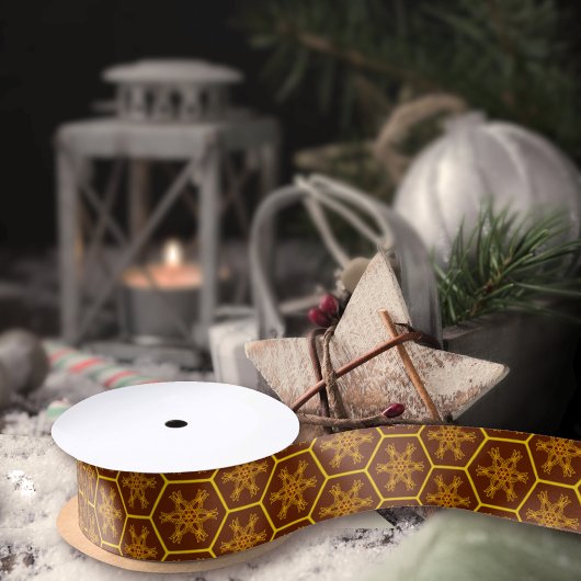 Honigprint in warmen Tönen Satinband