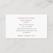 Honigprodukte der Bienenzucht Visitenkarte (Rückseite)