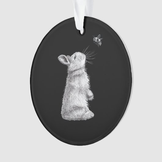 Honigrabbe und Hummeln| Bunny Lover Geschenk Ornament (Vorderseite)