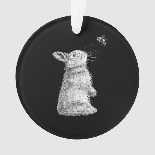 Honigrabbe und Hummeln| Bunny Lover Geschenk Ornament (Vorderseite)