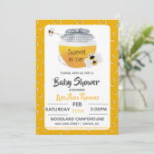Honigtopf & Biene Baby Shower Einladung (Stehend Vorderseite)