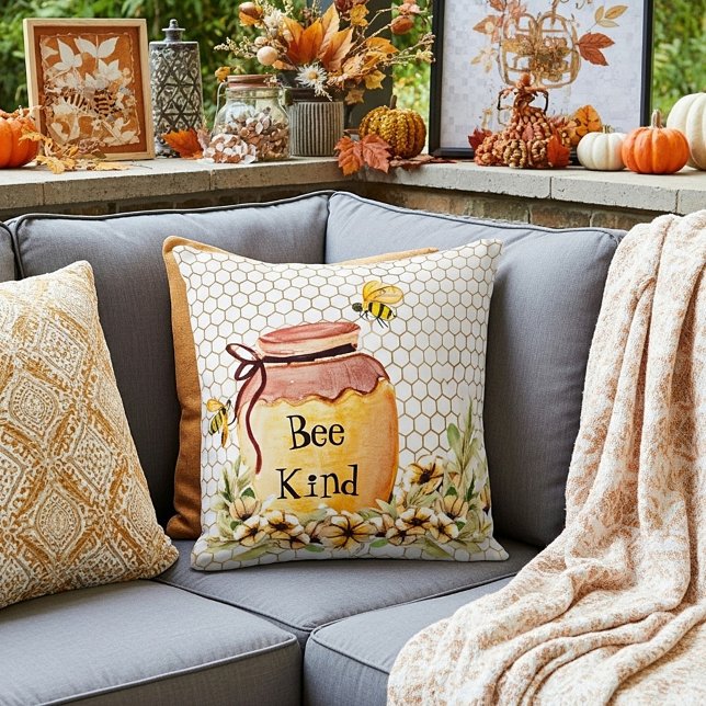 Honigtopf der Bienenart Kissen (Von Creator hochgeladen)