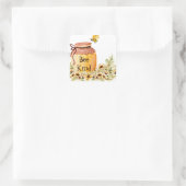 Honigtopf der Bienenart Quadratischer Aufkleber (Tasche)