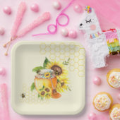 Honigtopf für Honigwaben und Bienen Pappteller (Party)