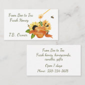 Honigtopf und Blume Fresh Honey Business Card Visitenkarte (Vorne/Hinten)