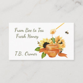 Honigtopf und Blume Fresh Honey Business Card Visitenkarte