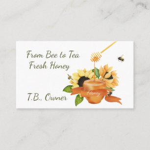 Honigtopf und Blume Fresh Honey Business Card Visitenkarte