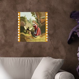 Honigtopf Vintage-Biene kleines Mädchen Poster