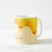 Honigtropfende Honigwabenmuster Kaffeetasse (VorderseiteRechts)