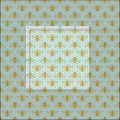 Honigwabe Aquamarin und Bienen Stoff (Kachel)