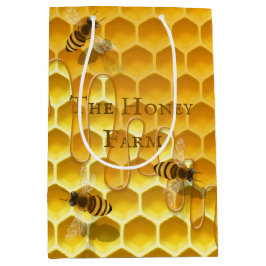 Honigwabe & Bienen Custom Beekeeper Shopping Bag Mittlere Geschenktüte