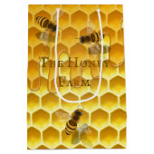 Honigwabe & Bienen Custom Beekeeper Shopping Bag Mittlere Geschenktüte (Rückseite)