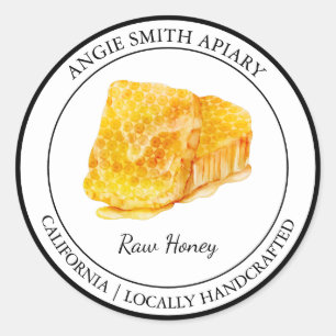 Honigwabe Bio Honey Modernes Label Runder Aufkleber