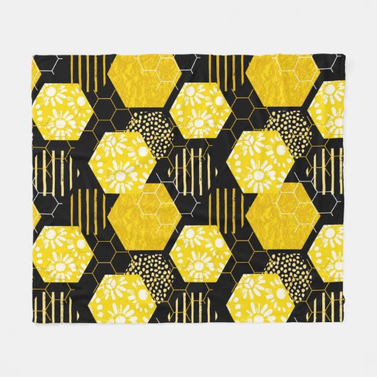 Honigwabe! Fleecedecke. Fleecedecke (Vorderseite (Horizontal))