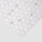 Honigwabe Gemustertes Gewebe mit kleinen Bienen Seidenpapier (Ausschnitt)