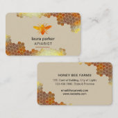 Honigwabe Honey Bee Apirarist Hexagons Beekeeper B Visitenkarte (Vorne/Hinten)