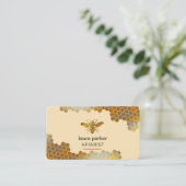 Honigwabe Honey Bee Apirarist Hexagons Beekeeper B Visitenkarte (Stehend Vorderseite)