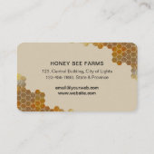 Honigwabe Honey Bee Apirarist Hexagons Beekeeper B Visitenkarte (Rückseite)