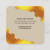 Honigwabe Honey Bee Apirarist Hexagons Beekeeper Quadratische Visitenkarte (Rückseite)