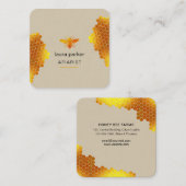 Honigwabe Honey Bee Apirarist Hexagons Beekeeper Quadratische Visitenkarte (Vorne/Hinten)