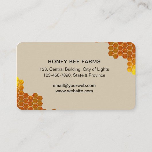 Honigwabe Honey Bee Apirarist Hexagons Beekeeper Visitenkarte (Rückseite)