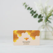 Honigwabe Honey Bee Apirarist Hexagons Beekeeper Visitenkarte (Stehend Vorderseite)