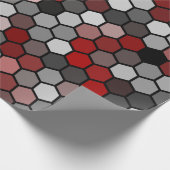 Honigwabe in Rot, Honig wie Hexagon-Muster Geschenkpapier (Ecke)