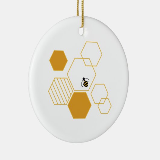 Honigwabe Keramik Ornament (Rechts)