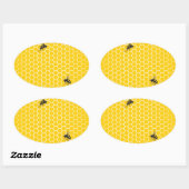 Honigwabe Ovaler Aufkleber (Blatt)