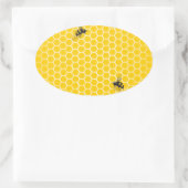 Honigwabe Ovaler Aufkleber (Tasche)