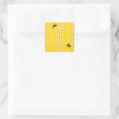 Honigwabe Quadratischer Aufkleber (Tasche)