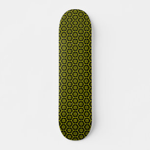 Honigwabe - Schwarz und Gelb Skateboard