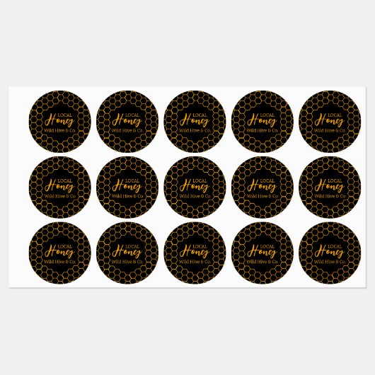 Honigwabe - Schwarzer oder weißer Hintergrund Etiketten (Blatt)